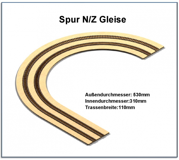 Spur N/Z Gleise 2-gleisig - Gewindestangen -