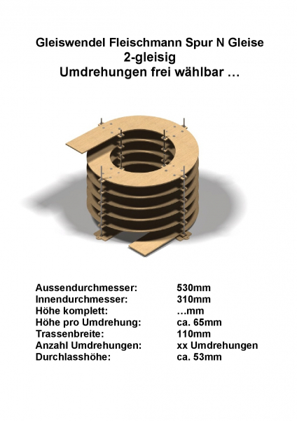 Fleischmann Spur N Gleise R1/R2 2-gleisig 194,6/228,2mm - Gewindestangen -